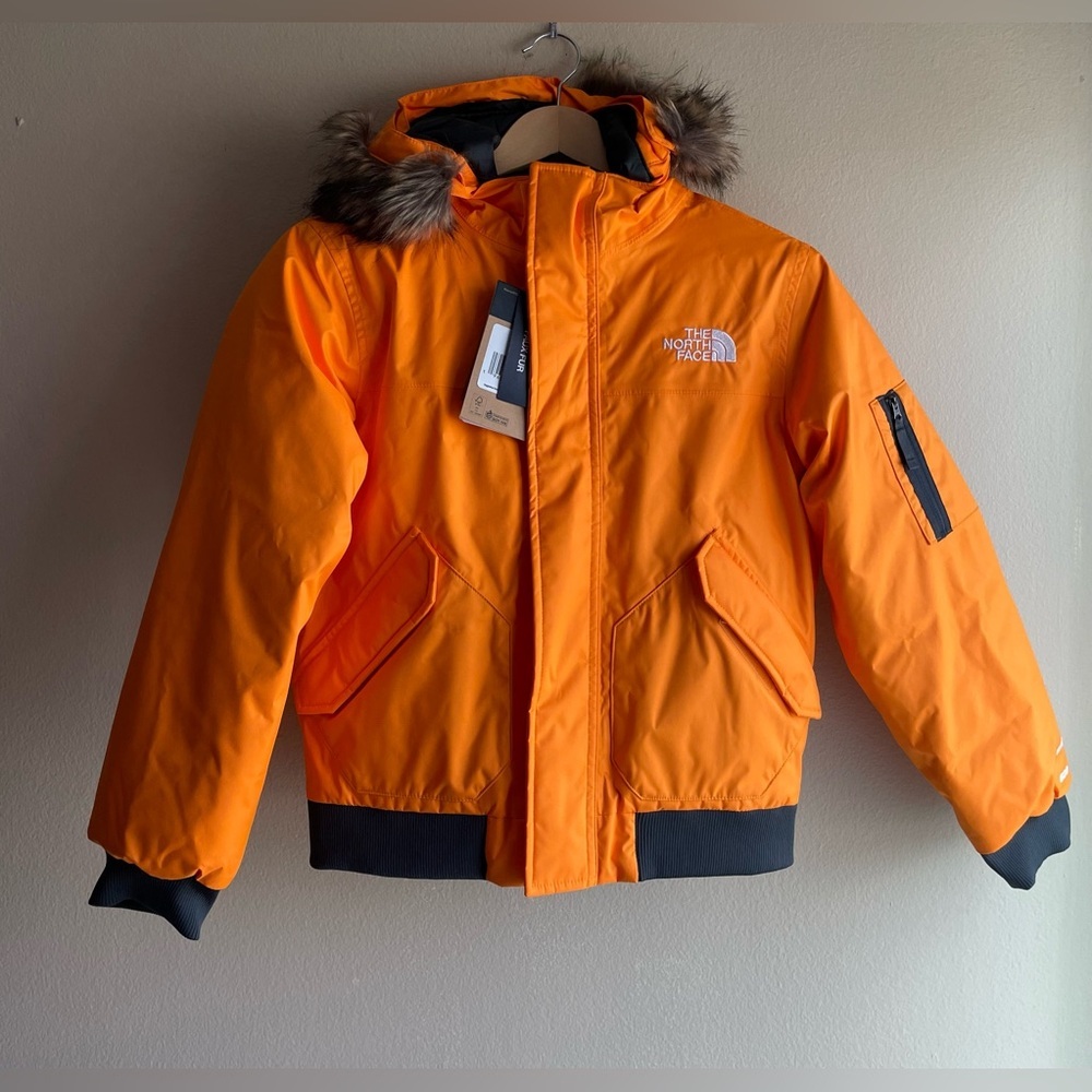 NEW The North Face Gotham Kids Jacket Cone Orange Size 12 Large